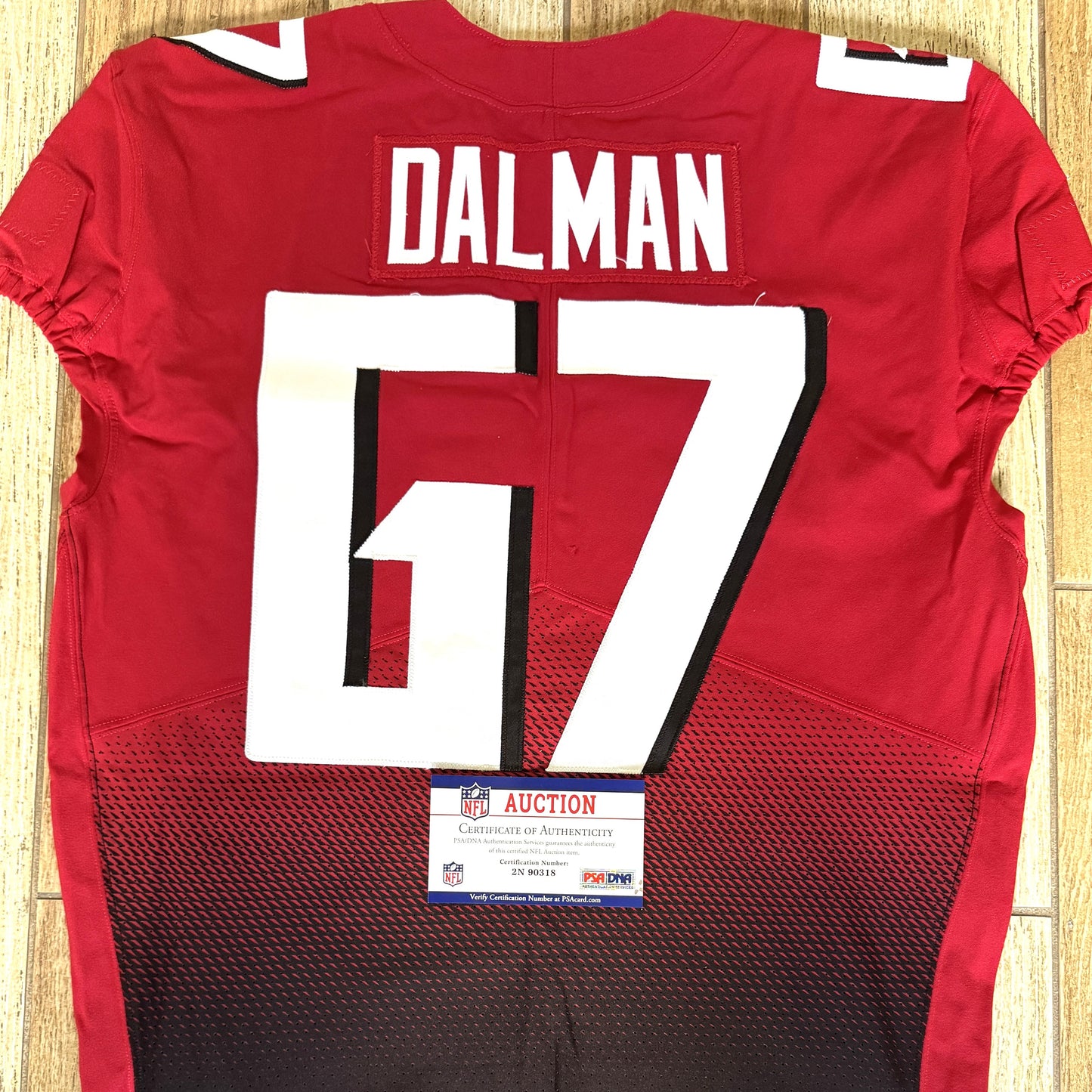 Drew Dalman GAME WORN💪10/10/21 Atlanta Falcons🦅NFL Jersey - Nike PSA COA💯vs.Jets (London)
