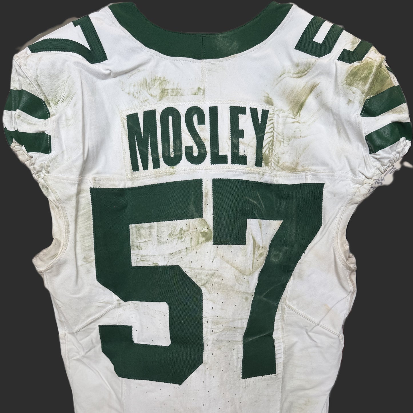 C.J. Mosley GAME USED 💪 10/20/2024 PHOTO MATCHED 📸 New York Jets NFL Nike Jersey👕Inc. PSA COA📄