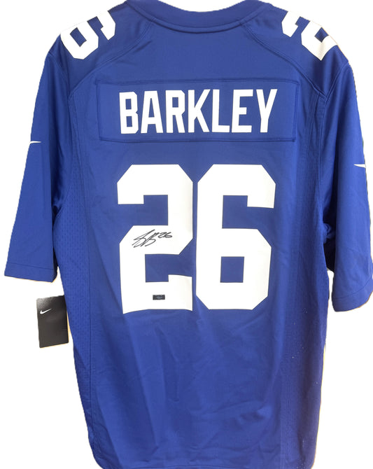 Saquon Barkley Hand Signed ✍️ New York Giants Nike NFL Jersey 👕 Also includes Authenticity 🛡️