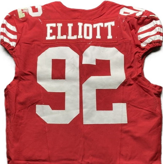 Jordan Elliott GAME USED💪10/20/24 PHOTO MATCHED📸San Francisco 49ers Jersey👕vs Kansas City Chiefs Special Crucial Catch Matchup