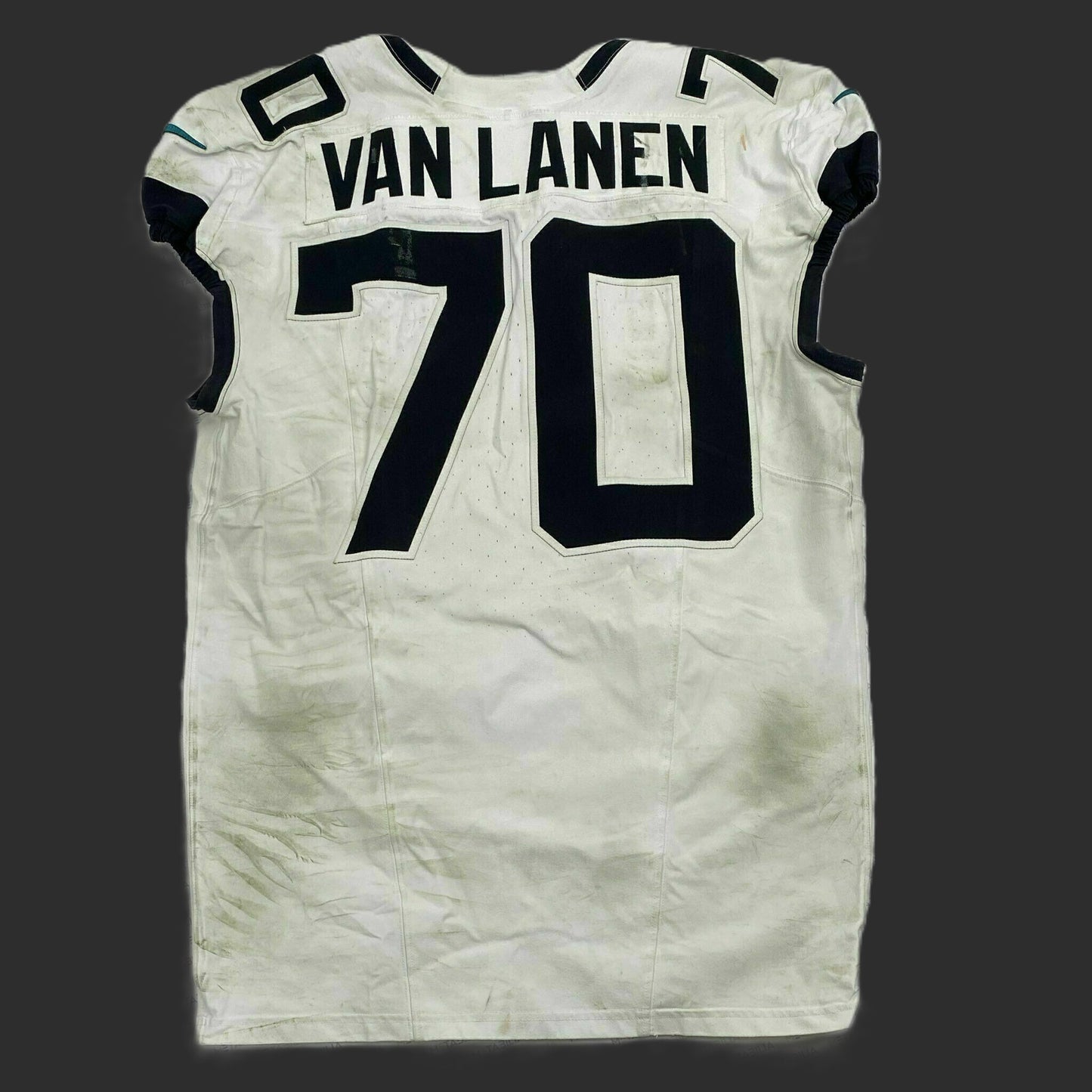 Cole Van Lanen GAME WORN 11/02/25 Jacksonville Jaguars🐆NFL Jersey vs Las Vegas Raiders Also Includes Certificate of Authenticity