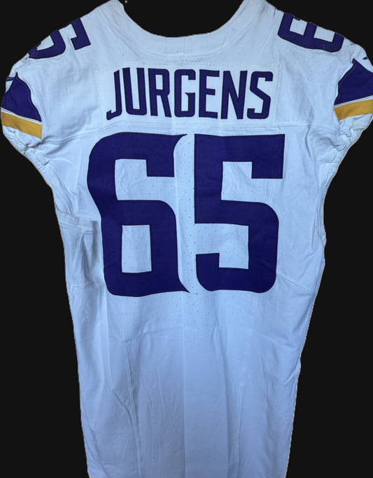 Michael Jurgens GAME WORN 💪 09/28/25 Minnesota Vikings 💜 vs Pittsburgh Steelers NFL Jersey Also includes PSA Authentication