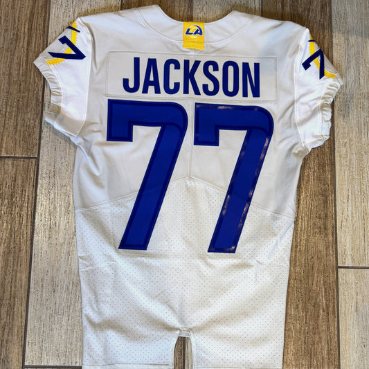 Alaric Jackson GAME ISSUED Los Angeles Rams Nike NFL On Field Jersey Inc. Certificate of Authenticity 📏