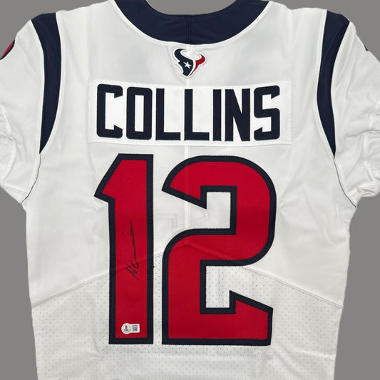 Nico Collins TEAM/GAME ISSUED 💥 Hand Signed✍️ Houston Texans 🐂 Nike NFL Jersey Also inc. COA 🛡️