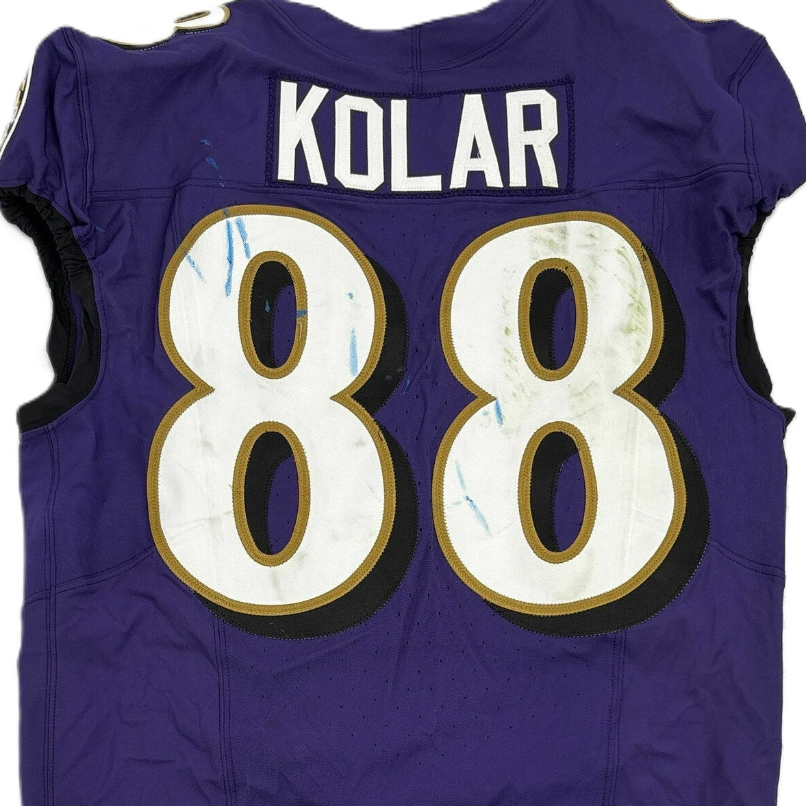 Charlie Kolar GAME-WORN💪10/12/25 On-Field Baltimore Ravens💜Jersey vs.Los Angeles Rams🐏