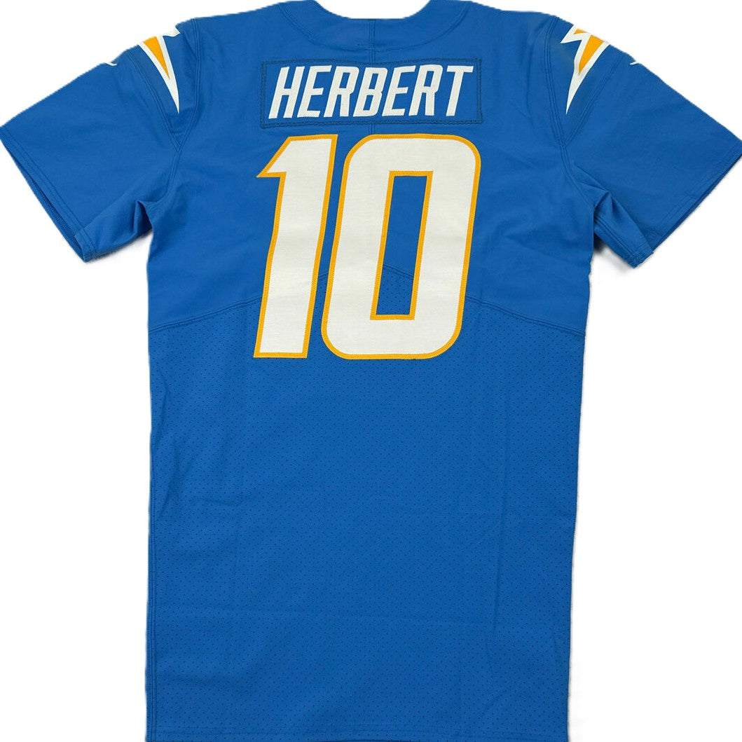 Justin Herbert TEAM ISSUED Los Angeles Chargers NFL Jersey includes sleeves 💯 RARE ⚡ Inc COA 🛡️