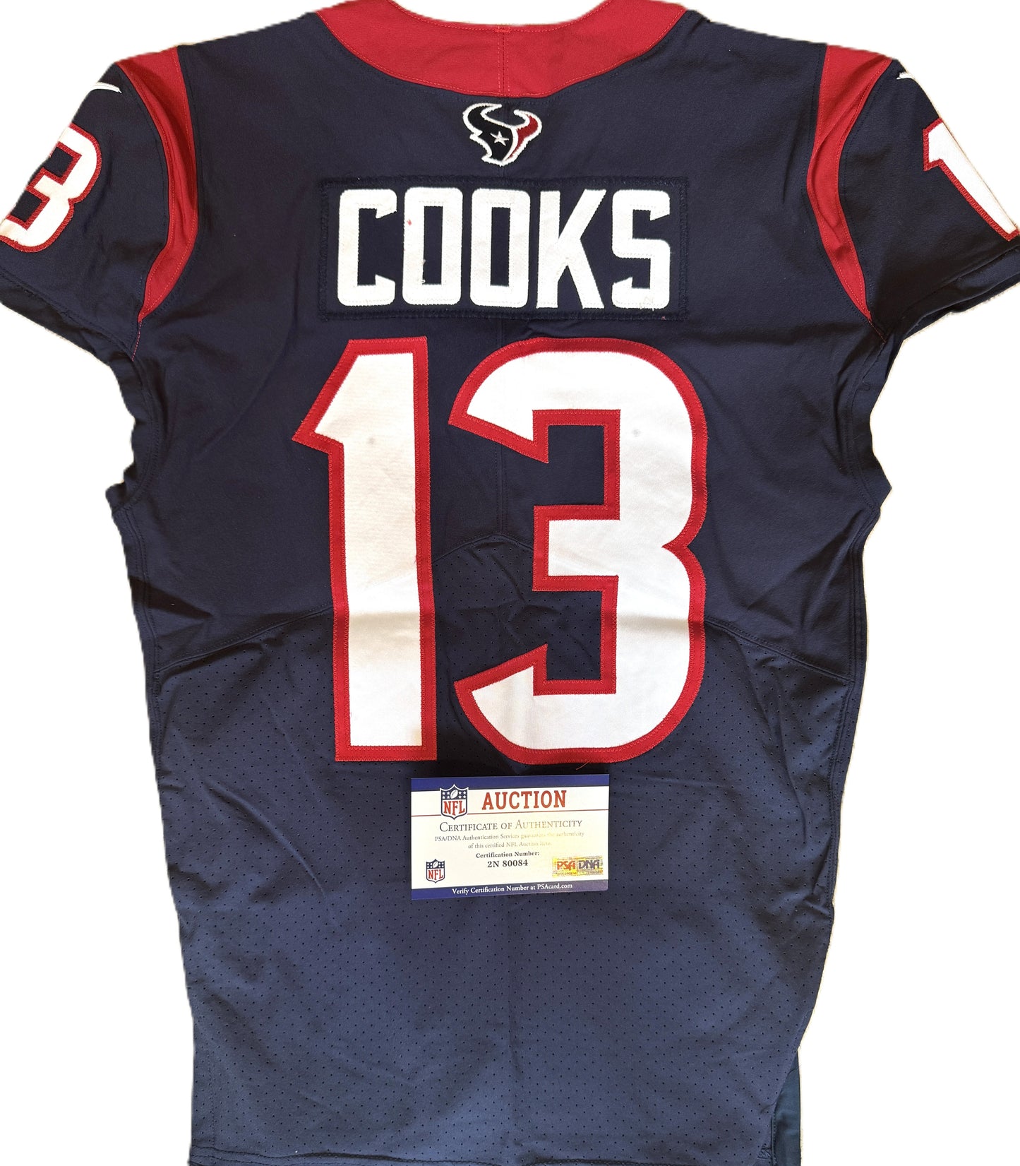 Brandin Cooks GAME WORN 💪 10/10/2021 PHOTO MATCHED 📸 Houston Texans NFL Jersey 🎽 vs. New England Patriots Also inc. PSA Authenticity 🛡️