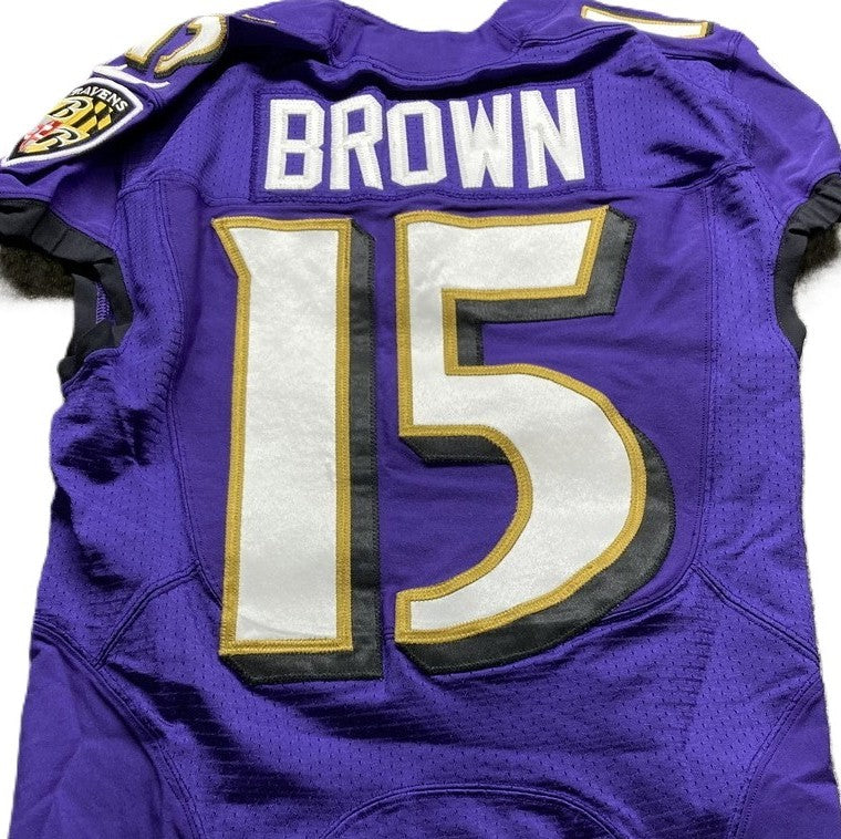 Hollywood Brown GAME-WORN💪Baltimore Ravens💜Nike On-Field NFL Jersey PSA COA