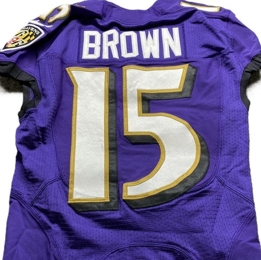 Hollywood Brown GAME-WORN💪Baltimore Ravens💜Nike On-Field NFL Jersey PSA COA