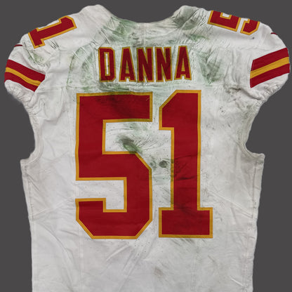 Mike Danna GAME WORN 💪 10/06/25 Kansas City Chiefs Nike NFL Jersey 🎽 vs Jaguars - COA included 🛡️