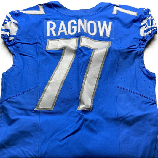 Frank Ragnow GAME WORN 💪 11/19/23 Detroit Lions 🦁 Nike NFL Jersey 👕 vs. Chicago Bears Salute 2 Service game  Inc. PSA Certification 🛡️