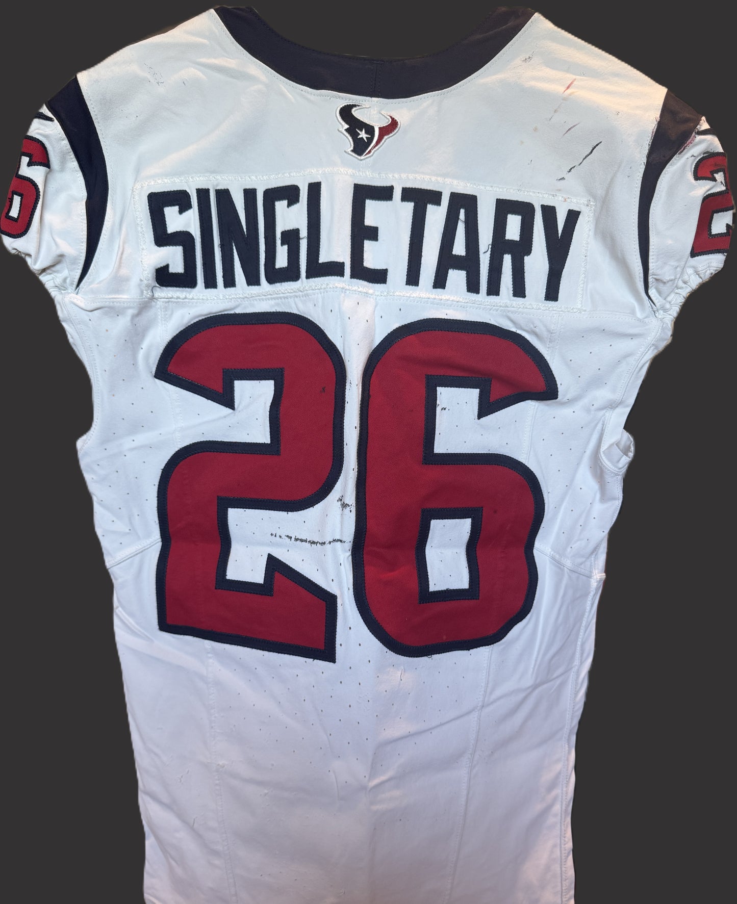 Devin Singletary GAME WORN 💪 11/12/23 & PHOTO MATCHED 📸 Houston Texans Nike NFL Jersey🎽 vs. Cincinnati Bengals – Salute to Service Game