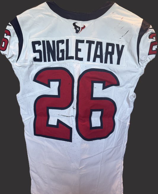 Devin Singletary GAME WORN 💪 11/12/23 & PHOTO MATCHED 📸 Houston Texans Nike NFL Jersey🎽 vs. Cincinnati Bengals – Salute to Service Game