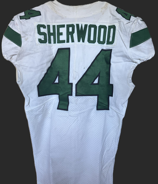 Jamien Sherwood GAME WORN 10/10/21 PHOTO MATCHED 📸 New York Jets NFL Jersey vs Atlanta Falcons Also includes PSA COA 🛡️