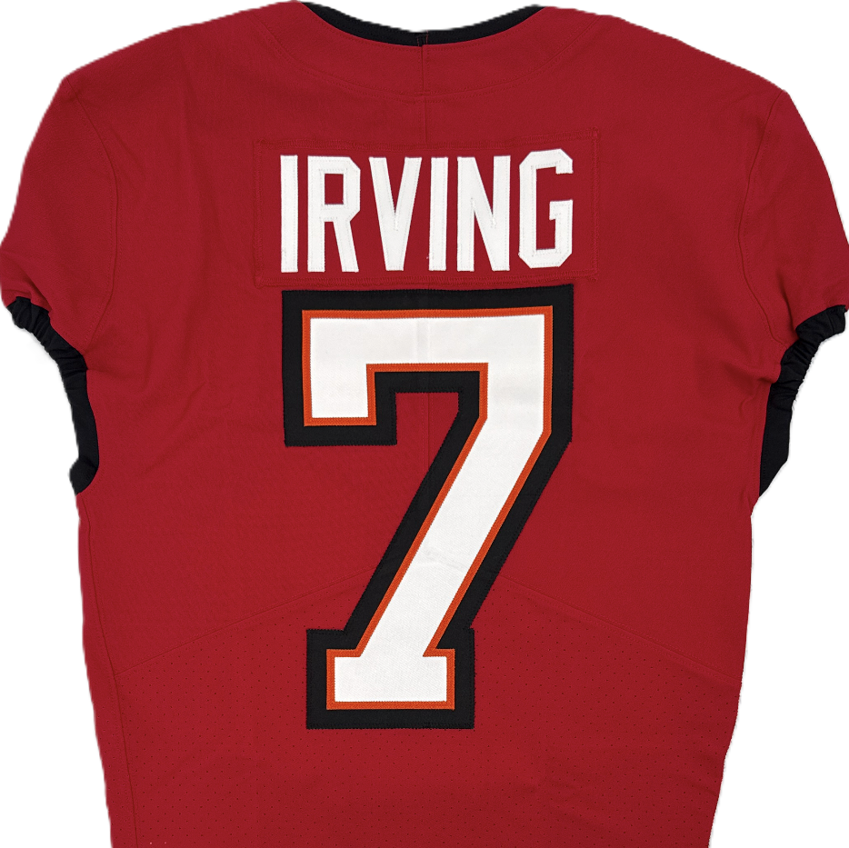 Bucky Irving GAME ISSUED 💪 Tampa Bay Buccaneers On-Field Nike NFL Red Jersey 🎽 Also includes Certificate of Authenticity 🛡️
