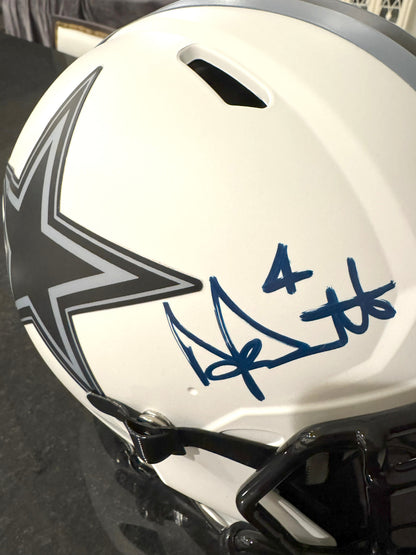Dak Prescott Signed✍️ Dallas Cowboys Full-Size Authentic On-Field Lunar Eclipse Alternate Speed Helmet (Beckett)