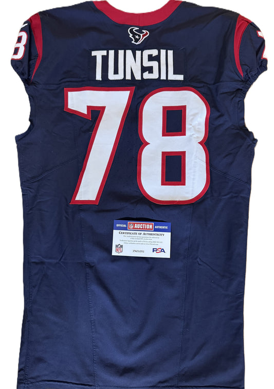 Laremy Tunsil GAME WORN 💪 10/15/2023 PHOTO MATCHED 📸 Houston Texans Nike NFL Jersey🎽 vs. New Orleans Saints (Crucial Catch Game)