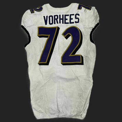 Andrew Vorhees GAME-WORN 💪 11/09/25 Baltimore Ravens 💜 NFL Jersey WIN vs Minnesota Vikings  Also Includes Certificate of Authenticity