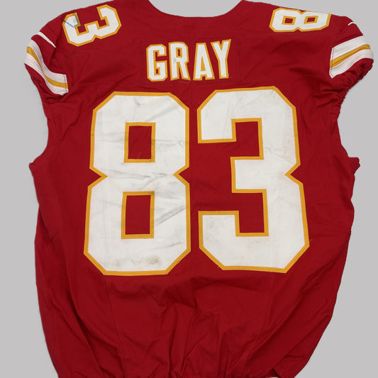Noah Gray GAME WORN 10/12/25 Kansas City Chiefs NFL Jersey vs. Lions inc. COA🛡️
