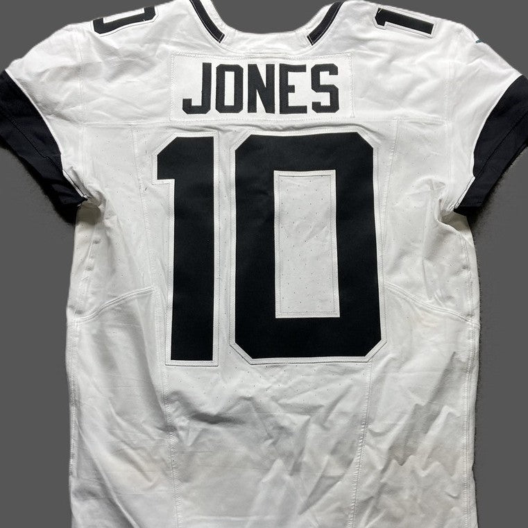 Mac Jones GAME WORN/USED 💪10/13/24 Jacksonville Jaguars 🐆 Nike NFL Jersey 👕 vs. Chicago Bears (London Game🌍) PSA Authenticated 🛡️