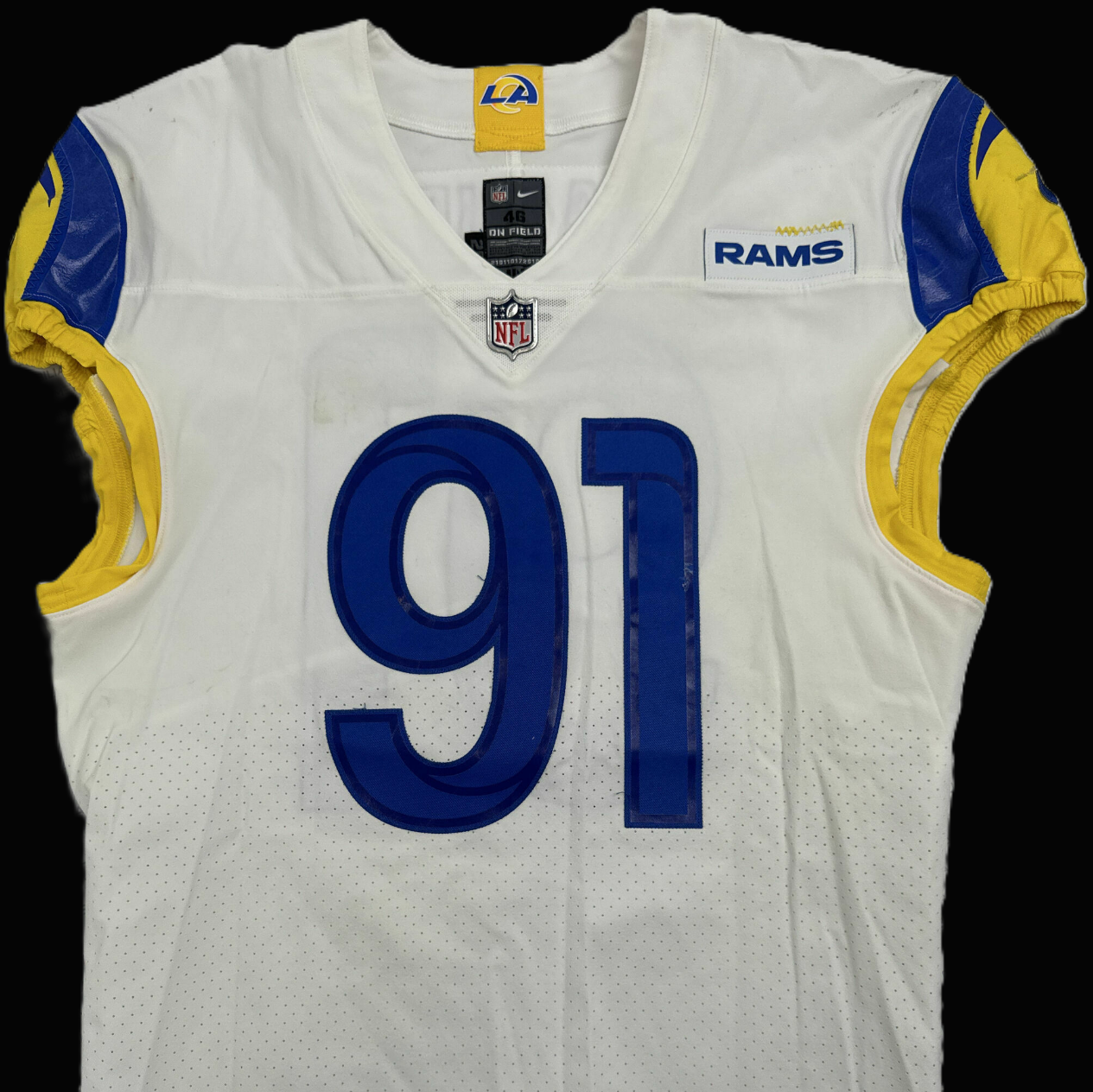 Greg Gaines TEAM ISSUED 💪 Los Angeles Rams Nike NFL On-Field Jersey 👕 Inc. COA 📄