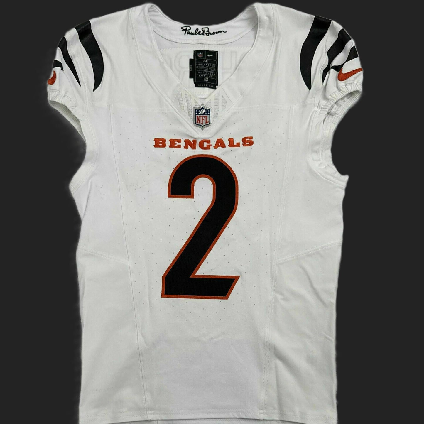 Evan McPherson GAME WORN 11/16/25 Cincinnati Bengals Nike NFL Jersey vs Pittsburgh Steelers Also Includes Certificate of Authenticity