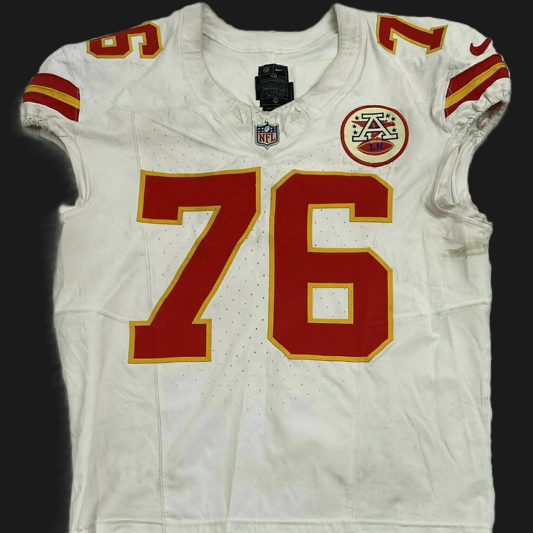 Kingsley Suamataia GAME-USED💪 11/02/25 Kansas City Chiefs NFL Jersey🎽vs. Bills inc. COA 🛡️
