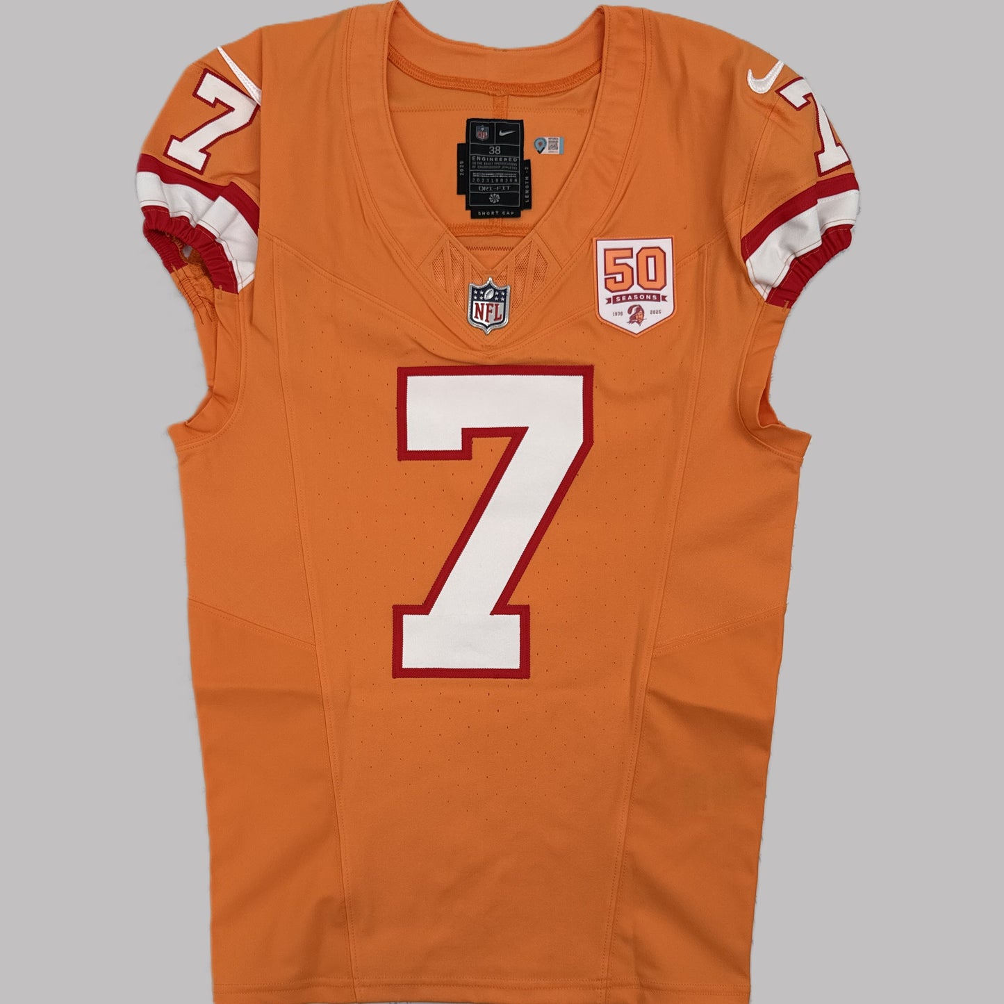 Bucky Irving GAME ISSUED Tampa Bay Buccaneers Nike NFL Creamsicle Jersey Inc.COA