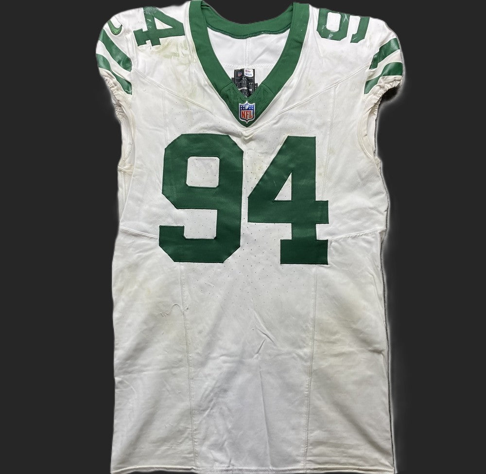 Solomon Thomas GAME WORN 💪 10/20/24 New York Jets Nike NFL Jersey 👕 vs Pittsburgh Steelers Also includes Professional Sports Authenticator 🛡️