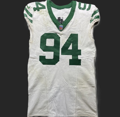 Solomon Thomas GAME WORN 💪 10/20/24 New York Jets Nike NFL Jersey 👕 vs Pittsburgh Steelers Also includes Professional Sports Authenticator 🛡️