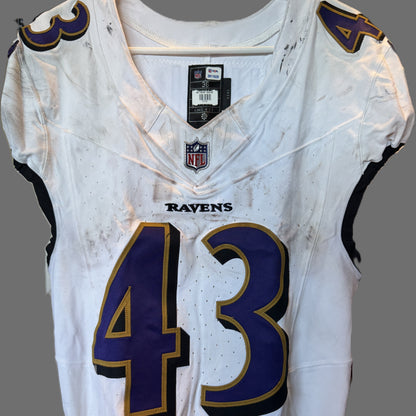 Justice Hill GAME-WORN💪10/06/24 PHOTO-MATCHED📸Baltimore Ravens💜NFL Jersey vs. Bengals