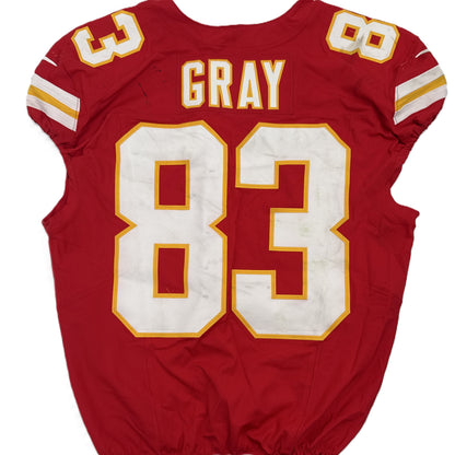 Noah Gray GAME WORN 💪 09/28/25 Kansas City Chiefs Nike NFL Jersey🎽vs. Baltimore Ravens - COA included 🛡️