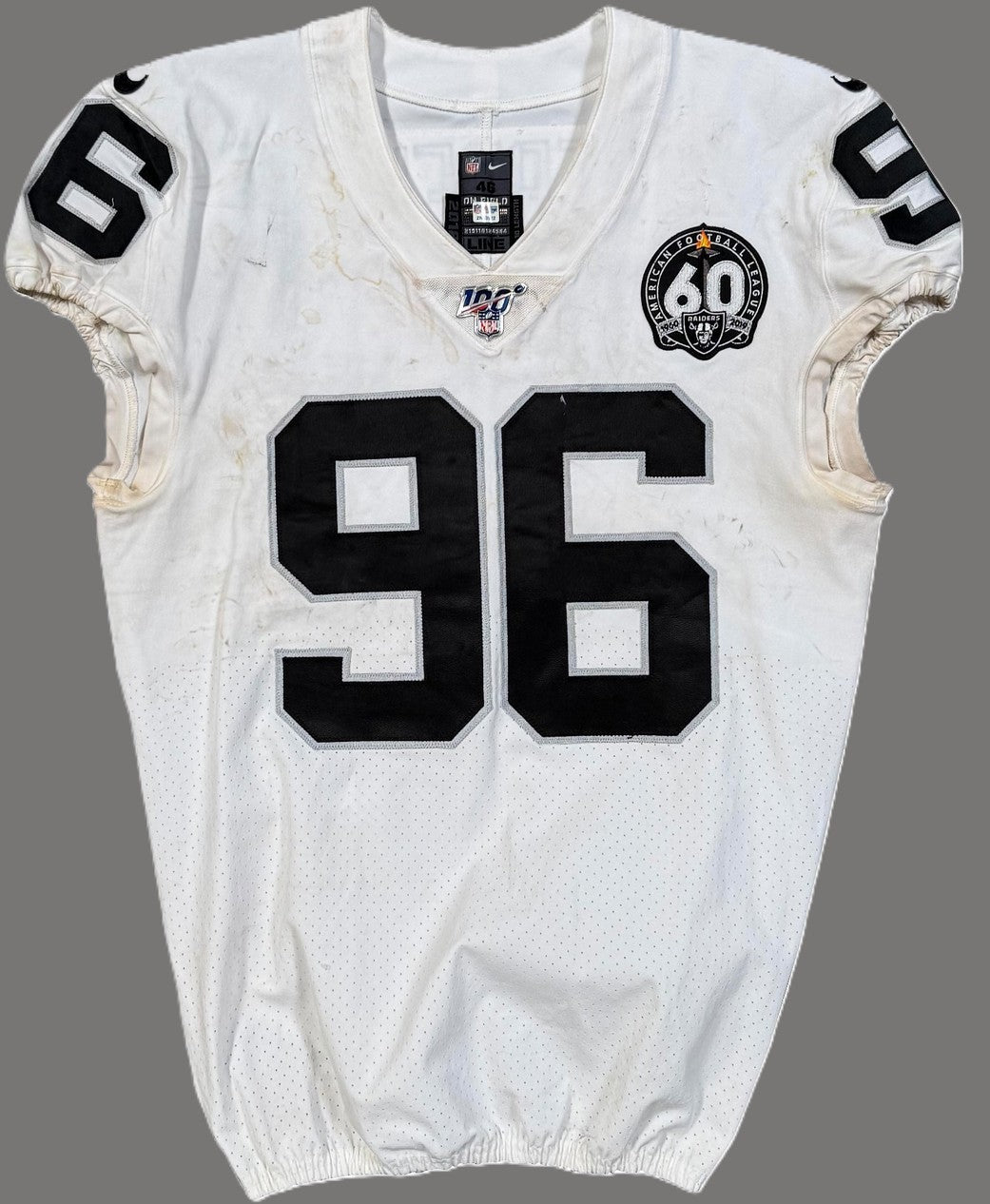 Clelin Ferrell GAME WORN💪12.01.19 Oakland Raiders⚫⚪Nike NFL Jersey 👕vs. Chiefs inc. COA 🛡️
