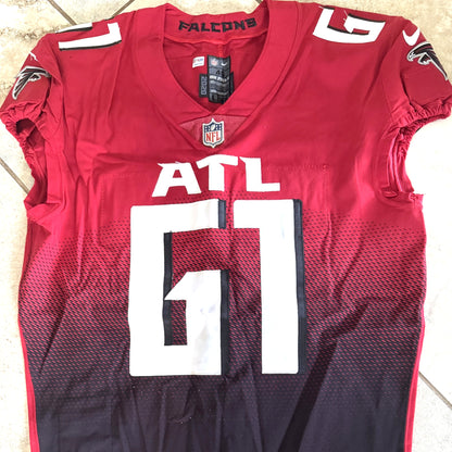 Matt Henessy GAME WORN💪10/10/21 Atlanta Falcons🦅NFL Jersey Crucial Catch💯 vs. New York Jets