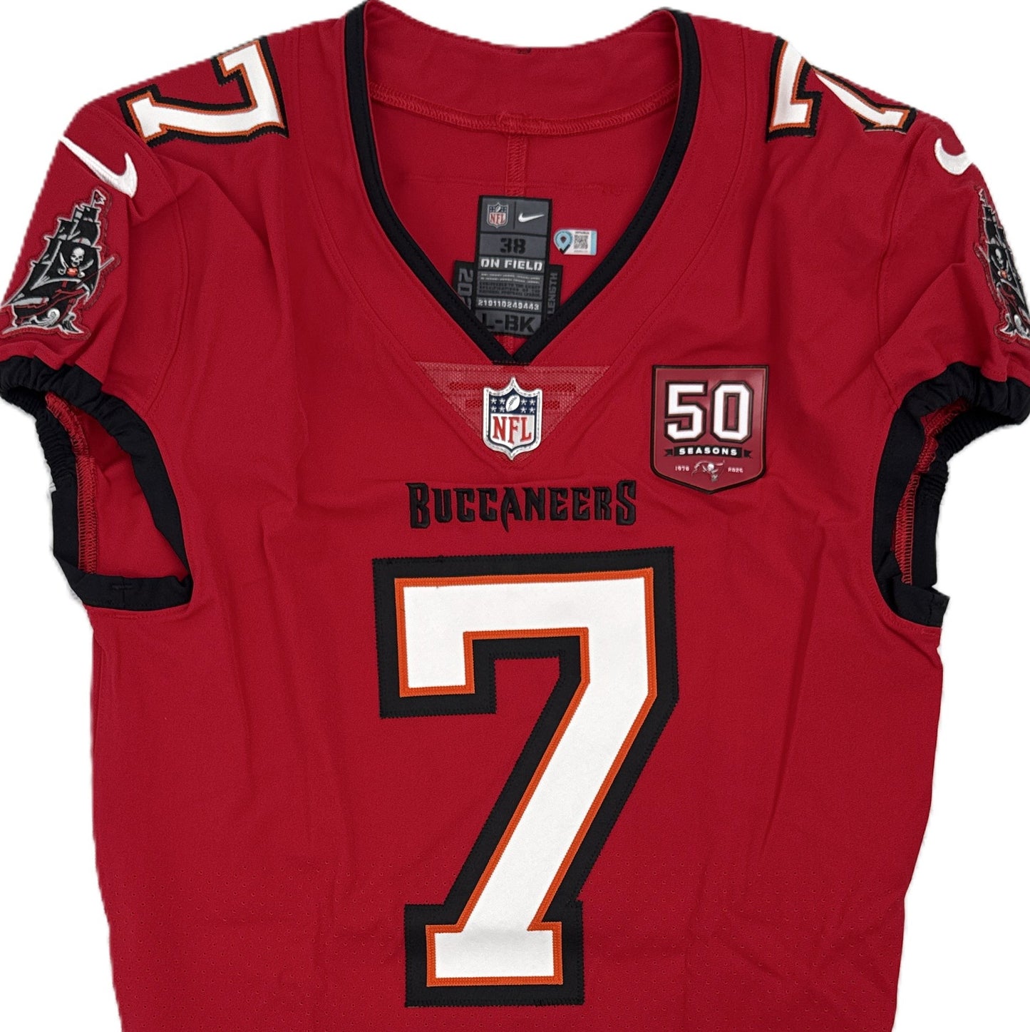 Bucky Irving GAME ISSUED 💪 Tampa Bay Buccaneers On-Field Nike NFL Red Jersey 🎽 Also includes Certificate of Authenticity 🛡️