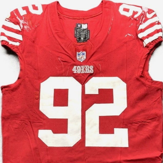 Jordan Elliott GAME USED💪10/20/24 PHOTO MATCHED📸San Francisco 49ers Jersey👕vs Kansas City Chiefs Special Crucial Catch Matchup