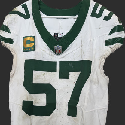 C.J. Mosley GAME USED 💪 10/20/2024 PHOTO MATCHED 📸 New York Jets NFL Nike Jersey👕Inc. PSA COA📄