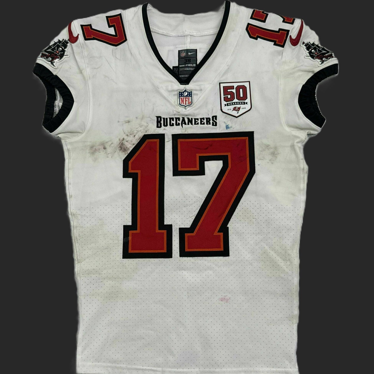 Sterling Shepard Signed + Inscribed GAME WORN 10/20/25 Tampa Bay Buccaneers Jersey vs Detroit Lions Also includes COA 🛡️