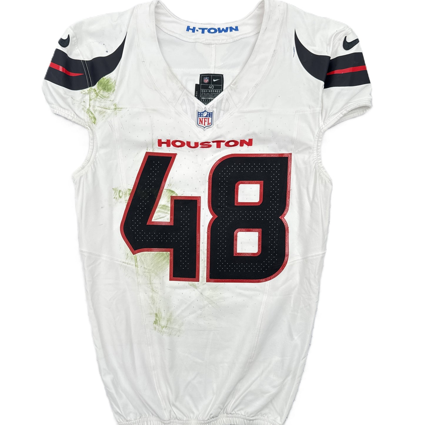 Christian Harris Playoff GAME WORN 💪 01/18/2024 Houston Texans Nike NFL Jersey 🎽 vs. Kansas City Chiefs