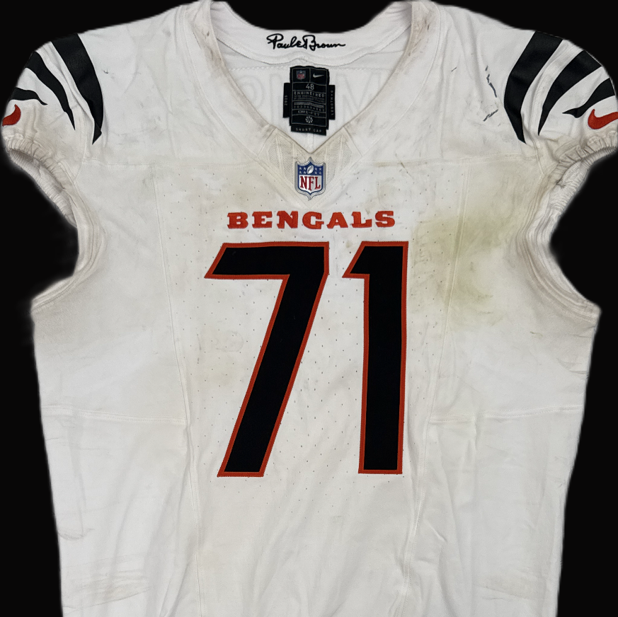 Amarius Mims GAME-WORN 09/29/25💪Cincinnati Bengals🐅NFL Jersey vs. Denver Broncos🐎
