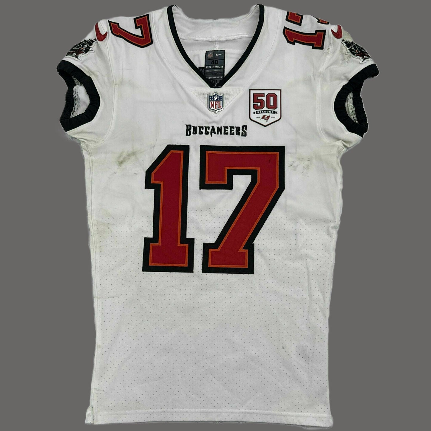 Sterling Shepard Signed and Inscribed GAME WORN 10/12/25 Tampa Bay Buccaneers Jersey vs. San Francisco 49ers Also includes COA 🛡️