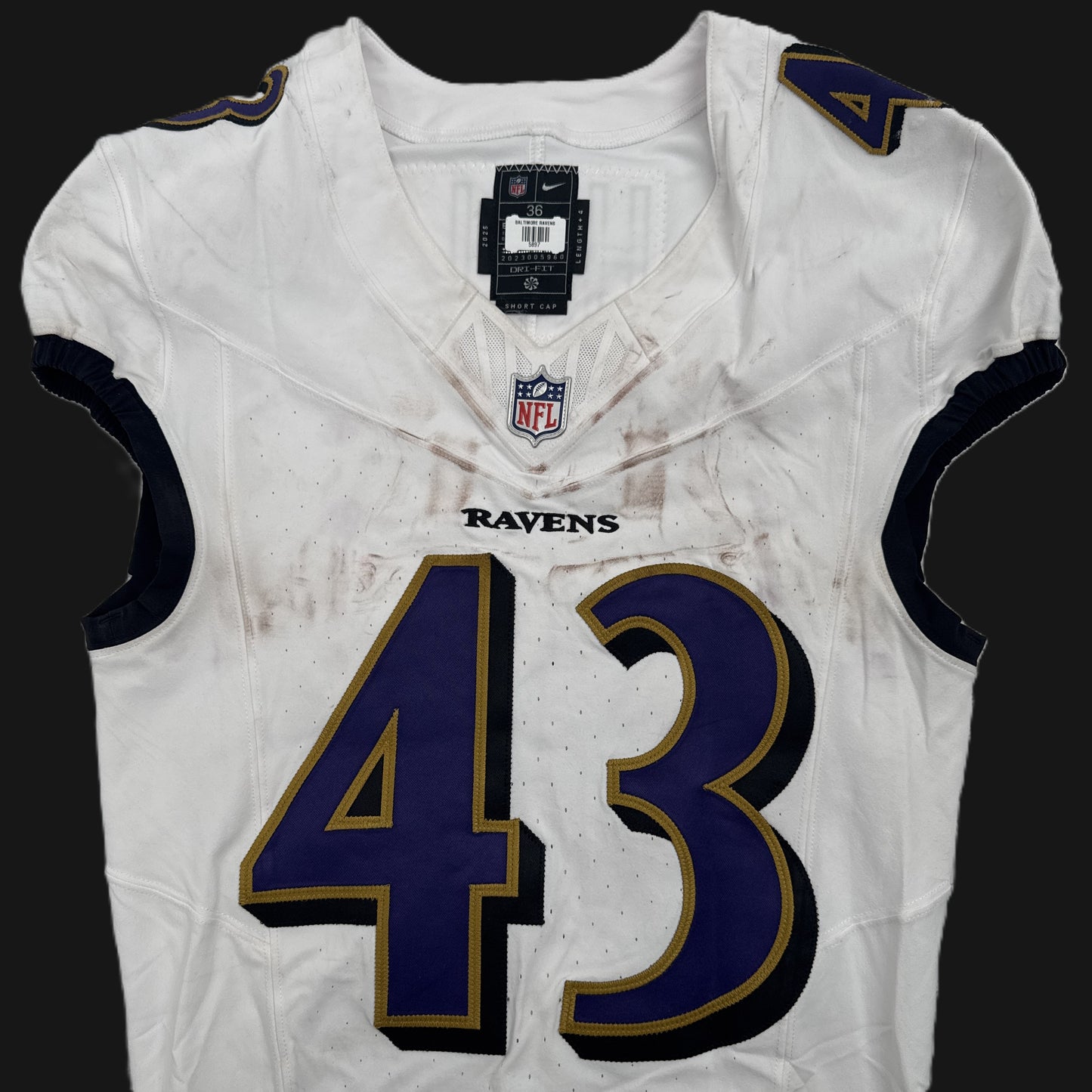 Justice Hill GAME-WORN💪09/07/25 Baltimore Ravens💜NFL Jersey vs.Bills includes COA