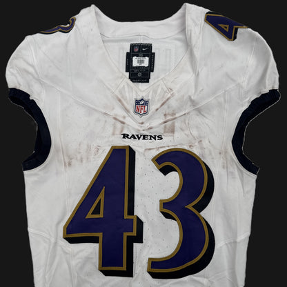 Justice Hill GAME-WORN💪09/07/25 Baltimore Ravens💜NFL Jersey vs.Bills includes COA