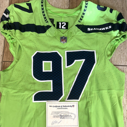 Johnathan Hankins GAME-WORN💪12/15/24 Seattle Seahawks NFL Color Rush Jersey👕vs. Green Bay Packers Inc.COA