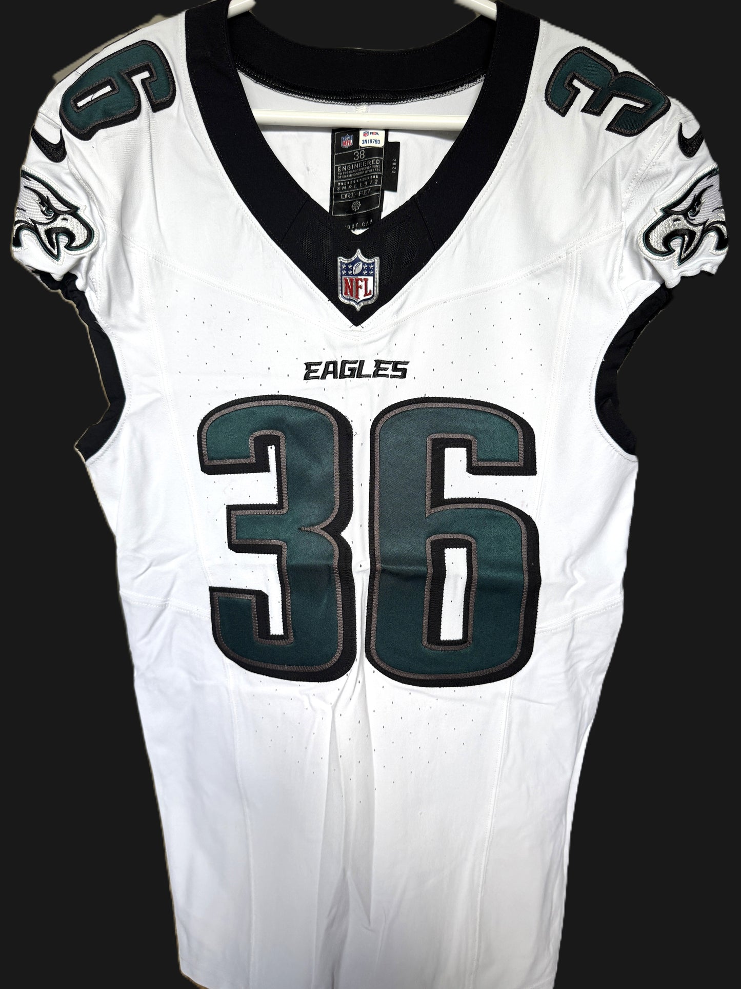 Tristan McCollum GAME WORN💪09/06/2024 Philadelphia Eagles🦅Nike NFL Jersey👕vs. Green Bay Packers in São Paulo Brazil 🇧🇷