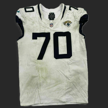 Cole Van Lanen GAME WORN 11/02/25 Jacksonville Jaguars🐆NFL Jersey vs Las Vegas Raiders Also Includes Certificate of Authenticity