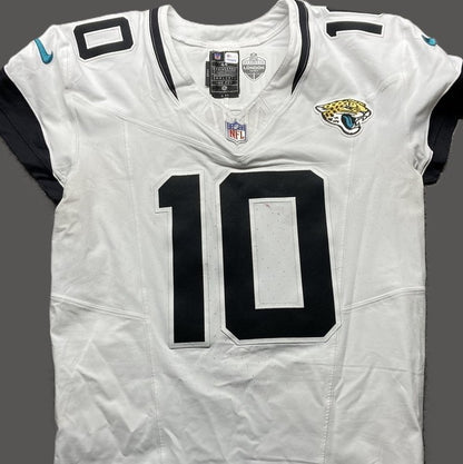 Mac Jones GAME WORN/USED 💪10/13/24 Jacksonville Jaguars 🐆 Nike NFL Jersey 👕 vs. Chicago Bears (London Game🌍) PSA Authenticated 🛡️