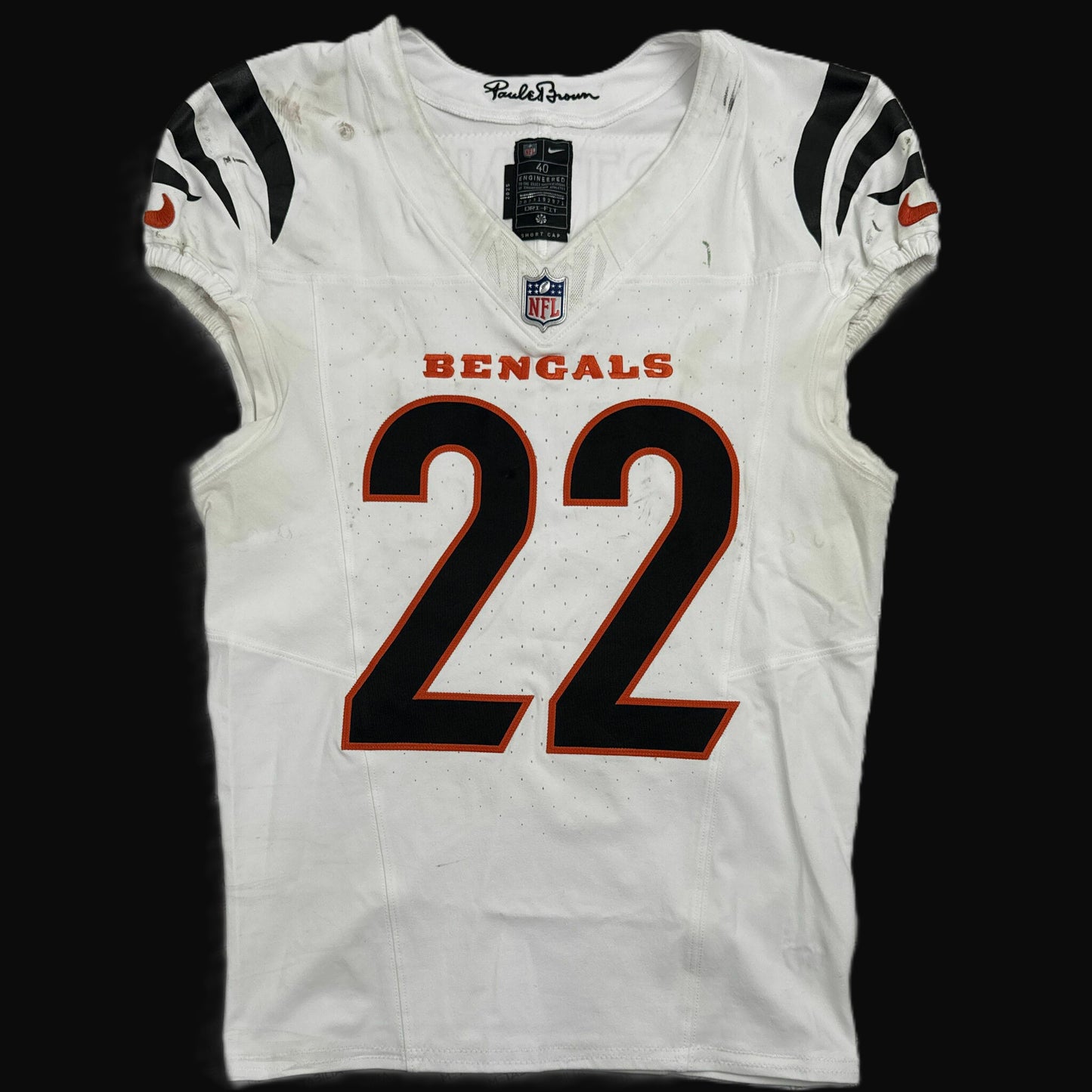 Geno Stone GAME WORN 10/12/25 💪 Cincinnati Bengals 🐅 Nike NFL Jersey 👕 vs Green Bay Packers inc. COA 🛡️