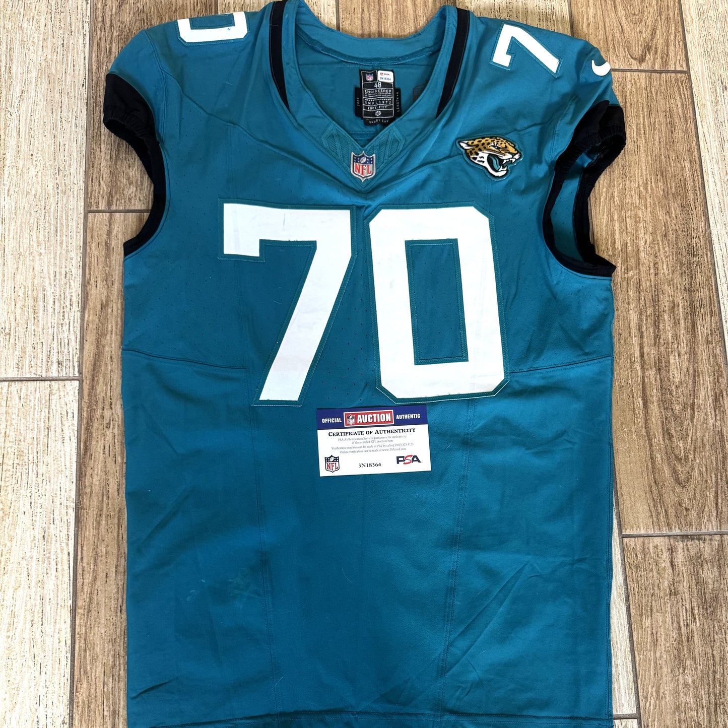 Cole Van Lanen GAME WORN 💪 10/19/25 Jacksonville Jaguars 🐆NFL Jersey 👕vs Los Angeles Rams Also Includes PSA Certificate of Authenticity 🛡️