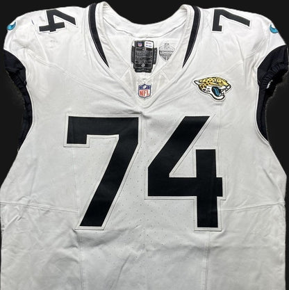 Cam Robinson GAME USED 💪 10/13/24 Jacksonville Jaguars 🐆 Nike NFL Jersey 👕 Inc. PSA COA 🛡️ vs. Chicago Bears (NFL London Game) 🌍